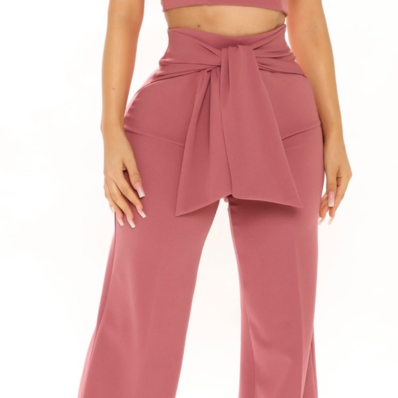 Fashion Nova - Cinch Waist Pant - Mauve - Large - Picture 3 of 5